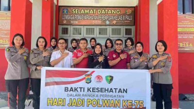 Warnai Hari Jadi Ke-75, Polwan Polda Sulteng Datangi Lapas Perempuan dan Anak