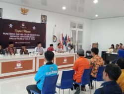 KPU Kota Palu Tetapkan 603 DCS, 22 Bacaleg Gugur