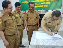 Pemkab Parimo Gelar Evaluasi Persiapan Palaksanaan Program Dan Penandatangan Perjanjian Kerja