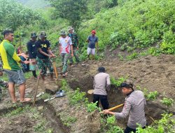 Sinergitas TNI – Polri Kegiatan TMMD di Kecamatan Ulubongka