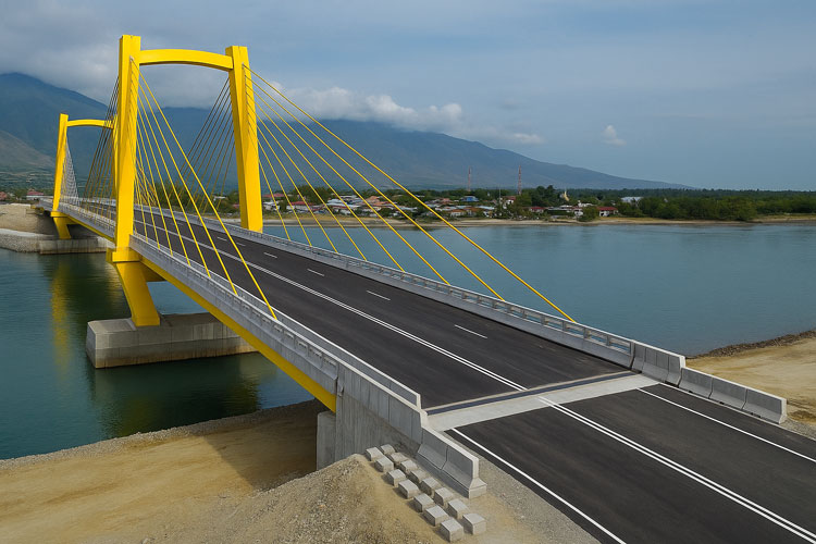 Proyek pembangunan Jembatan Palu IV, yang dibiayai melalui hibah dari Japan International Cooperation Agency (JICA), telah rampung 100 persen. (Ilustrasi : Rajawalinet.co)