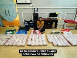 Bareskrim Polri Gagalkan Penyelundupan 99 Kg Sabu