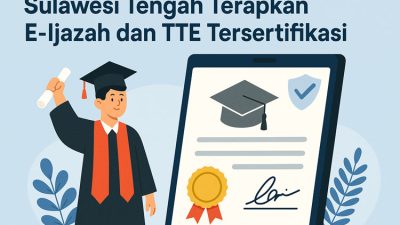 E-Ijazah dengan TTE tersertifikasi dinilai memiliki daya tahan hukum tinggi serta mendukung transformasi layanan publik yang lebih modern dan efisien. (Ilustrasi AI : Rajawalinet)