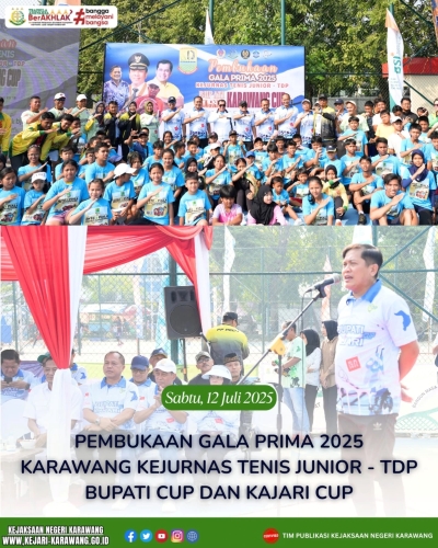 Gala Prima 2025 Pecah! Kajari Karawang Buka Kejurnas Tenis Junior Penuh Semangat