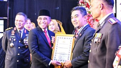 Gubernur Anwar Hafid hadiri ramah tamah HUT ke-79 Bhayangkara, apresiasi peran Polri dalam menjaga kondusifitas Sulteng yang dorong pertumbuhan ekonomi dan investasi. (Foto : Biro Administrasi Pimpinan)