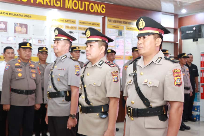 Polres Parigi Moutong Lantik Kabag Ren dan Sertijab Kasi Humas
