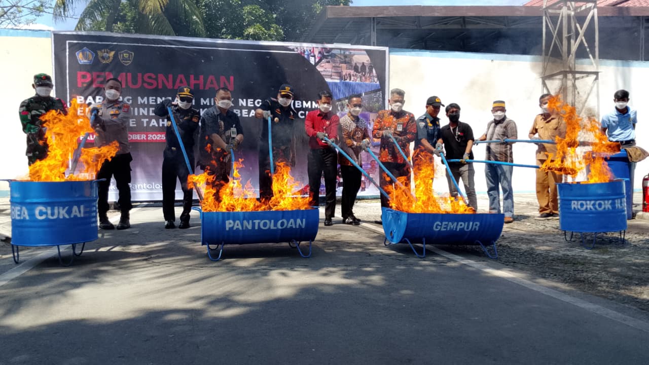 Bea Cukai Pantoloan Musnahkan Barang Ilegal Rp853 Juta