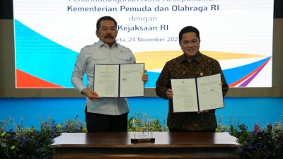 Kejagung dan Kemenpora Sepakati MoU Penegakan Hukum Kepemudaan dan Olahraga