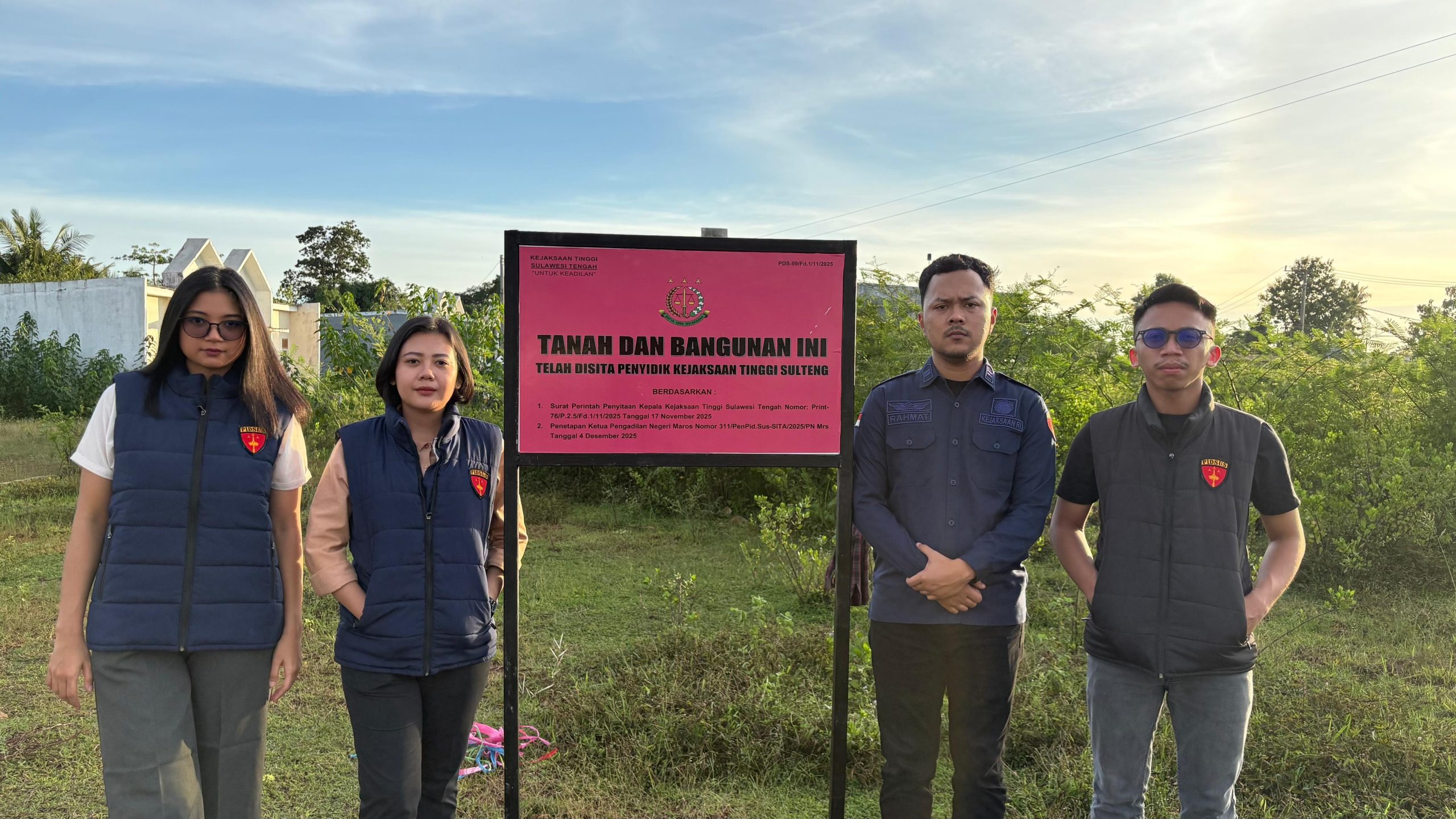 Kejati Sulteng Sita Dua Bidang Tanah Terkait Kasus Korupsi CSR Tamainusi