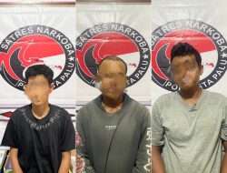Tiga Terduga Pengedar Sabu Diciduk, Polisi Kembangkan Jaringan