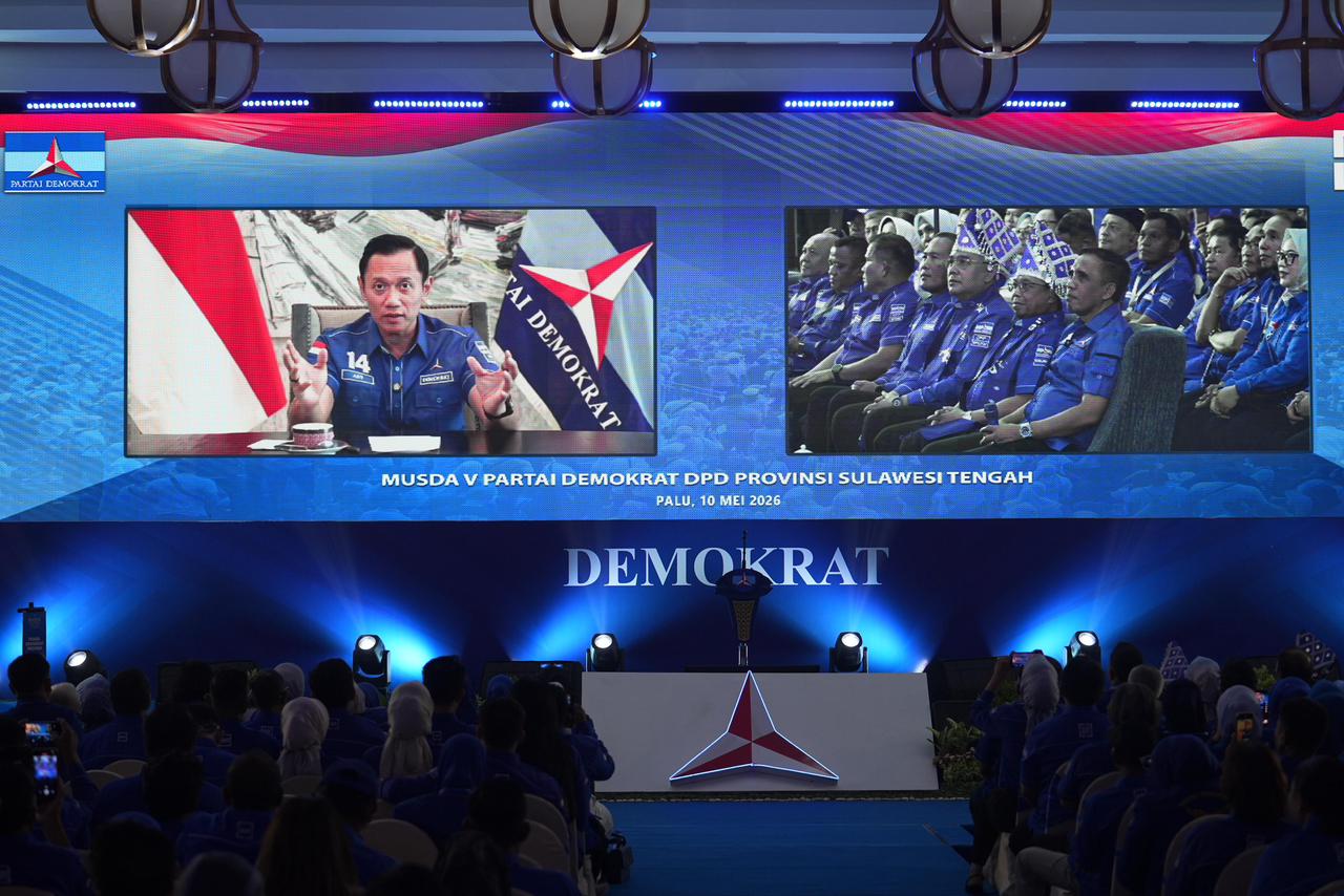 AHY Puji Kepemimpinan Anwar Hafid di Musda Demokrat Sulteng