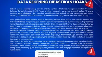 Waspada! Nama Gubernur Sulteng Dicatut dalam Modus Penipuan Berkedok Hadiah